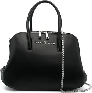 Logo-Lettering Leather Tote Bag