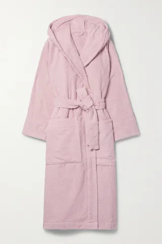 Tekla - Hooded Organic Cotton-terry Robe - Pink