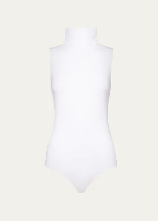 Sleeveless Turtleneck Viscose Bodysuit