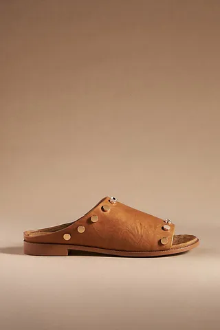 Kelsi Dagger Brooklyn Reef Studded Slide Sandals Beige