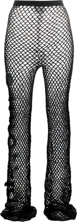 High-Waist Fishnet Trousers