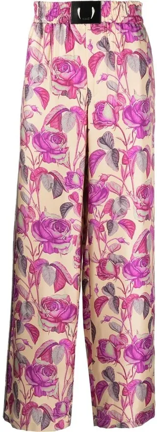 Floral-Print Straight-Leg Trousers