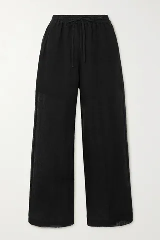Le Kasha - Yaffa Linen Straight-leg Pants - Black