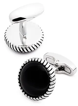 Link Up Onyx Round Cufflinks