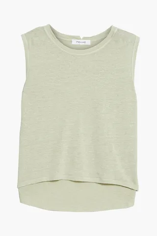Slub organic linen-jersey tank