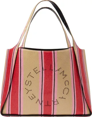 Studded Logo Stripe Tote