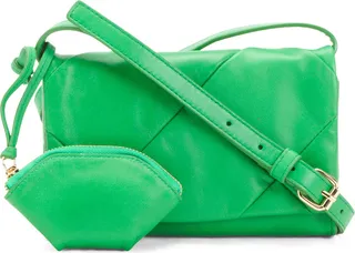 Kaiza Leather Quilt Front Crossbody With Key Coin Pouch