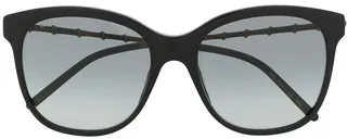 Bamboo-Effect Soft-Square Sunglasses