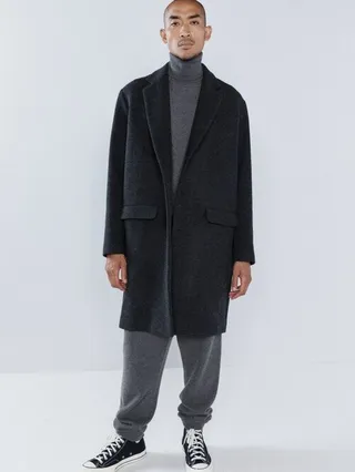 Single-breasted Wool-blend Coat