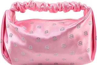 Satin handbag with all-over monogram