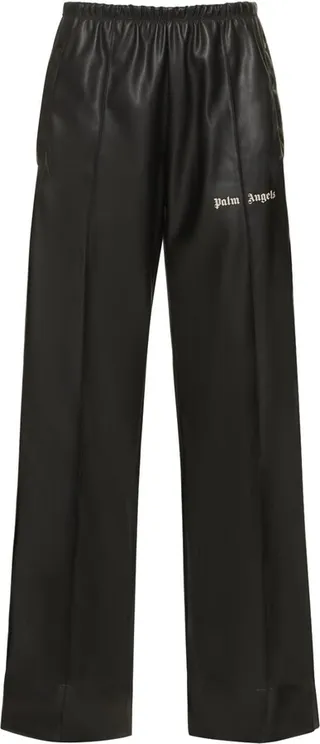 Leather effect loose track pants
