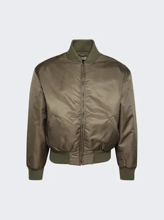 Eternal Nylon Twill Bomber Jacket Olive Green