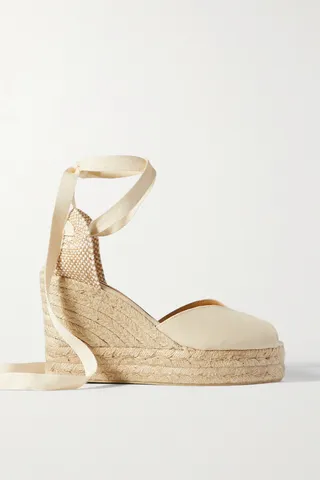 Castañer - + Net Sustain Bilina 80 Canvas Wedge Espadrilles - Ivory