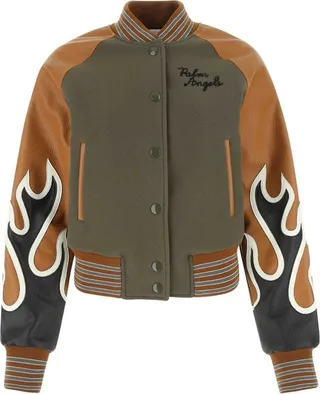 Palm Angels Logo Embroidered Bomber Jacket