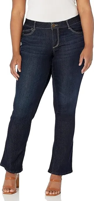 Democracy Women's Plus Size Ab Solution Itty Bitty Boot Jean (Indigo) Women's Jeans