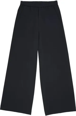Elasticated-Waistband Wide-Leg Trousers
