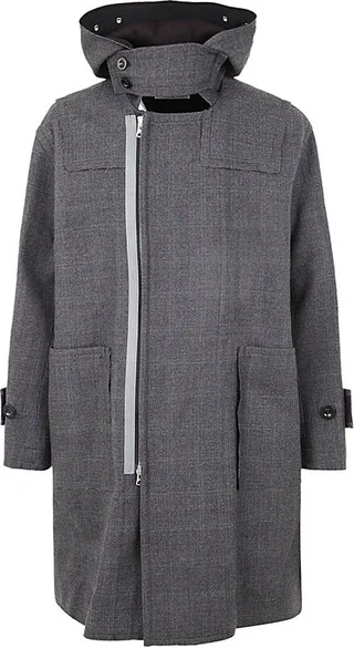 Sacai Checked Hooded Coat