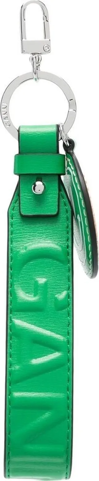 Smiley leather keyring