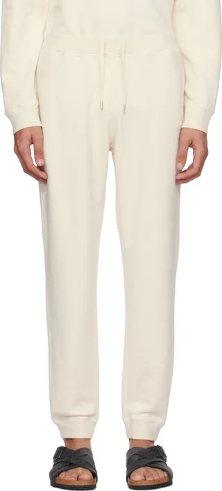 Sunspel Off-White Slim-Fit Sweatpants