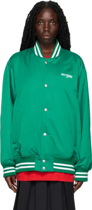 We11done Green Oversized Bomber Jacket
