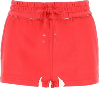Miu Miu Logo Printed Drawstring Shorts