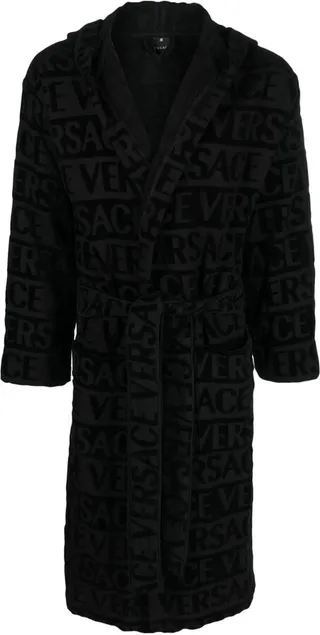 Logo-Print Cotton Towelling Robe