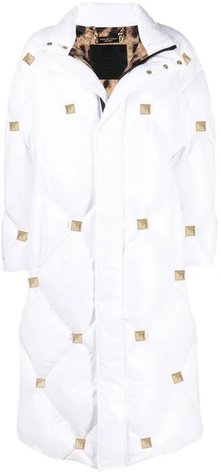 Studded Quilted Puffer Down Jacket