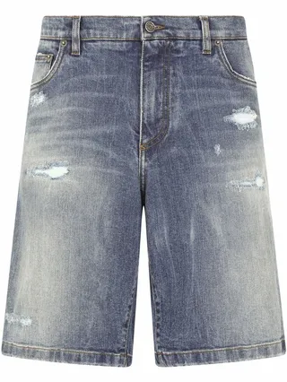 Distressed Denim Shorts