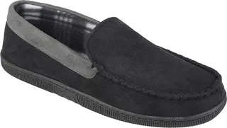 Vance Co. Slater Moccasin Slipper (Black Faux Suede) Men's Shoes