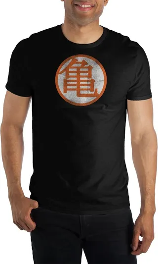 Dragon Ball Z Kame House Anime Cartoon Symbol Mens Black Shirt-M