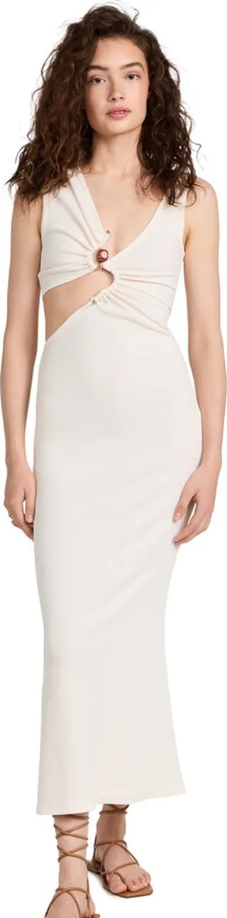 Christopher Esber Serpentine Crystal Stoned Tank Dress