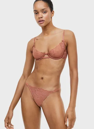 Lace Plunge Neck Bra