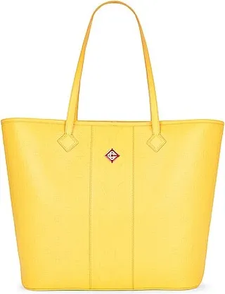Casablanca Embossed Tote Bag in Yellow