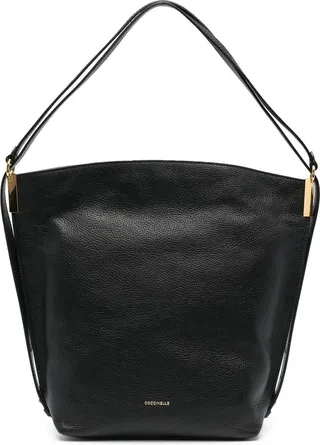Engraved-Logo Leather Tote