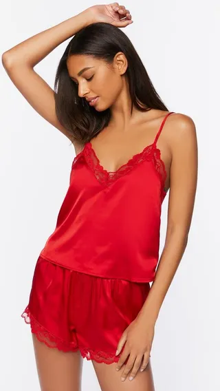 Lace-Trim Cami & Shorts Pajama Set