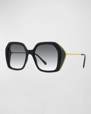 Chain Mixed-Media Butterfly Sunglasses