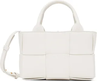 Bottega Veneta White Mini Arco Tote
