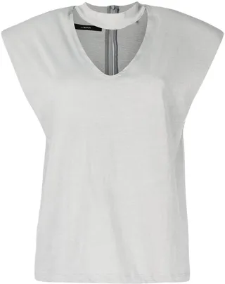 Halterneck Short-Sleeved Top