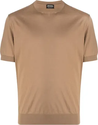 fine-knit short-sleeve T-shirt