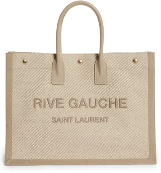 Medium Noe Rive Gauche Logo Canvas Tote