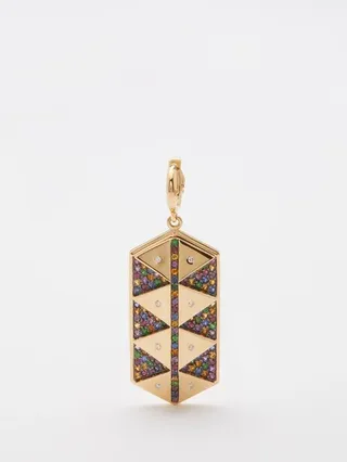 Talisman Shield Diamond & 18kt Gold Charm