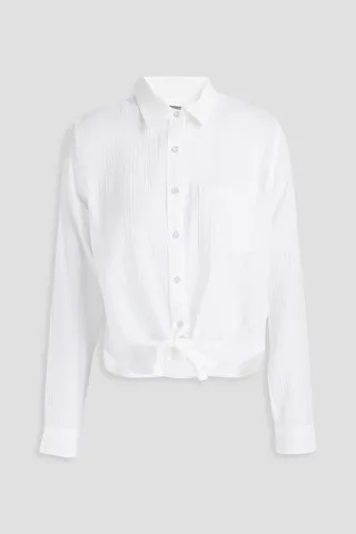 Knotted cotton-gauze shirt