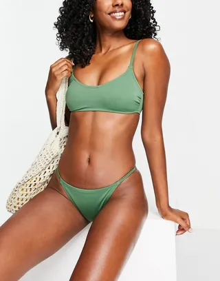 Dorina bilbao light padded bralet bikini top in khaki