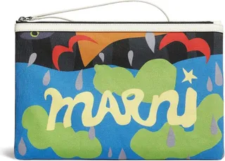 Logo-Print Clutch Bag