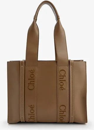 Womens Army Green Woody Medium Leather Tote bag
