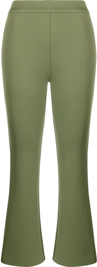 Mid-Rise Flared Cropped Trousers