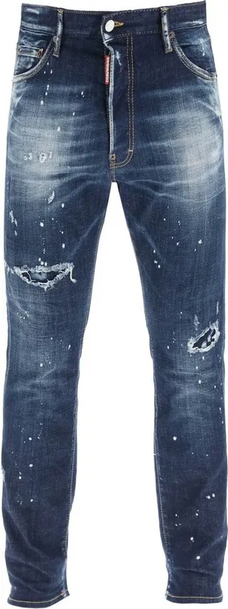 Dsquared2 Distressed Paint-Splatter Skinny Jeans