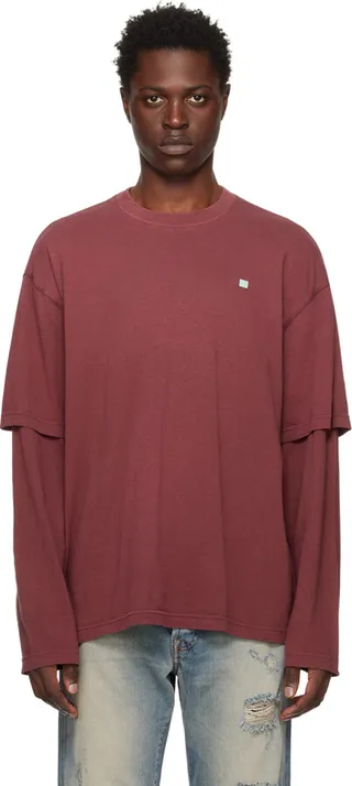 Acne Studios Red Layered Long Sleeve T-Shirt