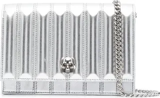 Metallic-Effect Skull Crossbody Bag