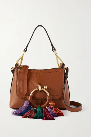 See By Chloé - Joan Tasseled Leather Shoulder Bag - Brown